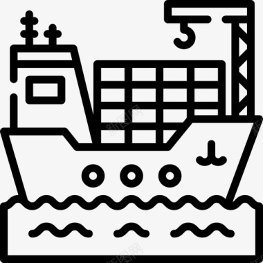 货船工业流程40线性图标