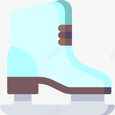 溜冰鞋冬季旅行19扁平图标