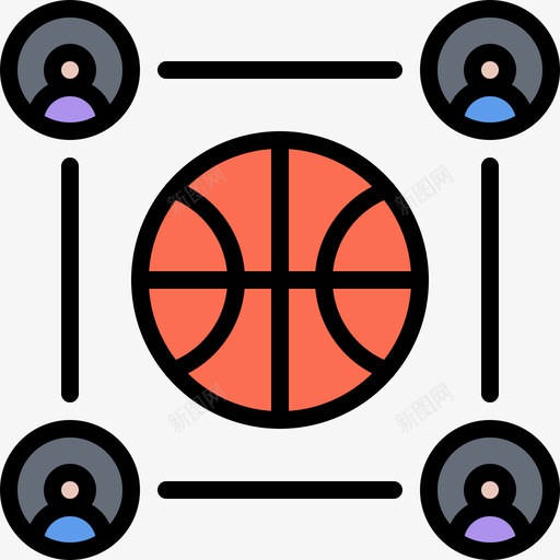 球队篮球48彩色svg_新图网 https://ixintu.com 球队 篮球 彩色
