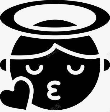吻圣诞表情填充图标