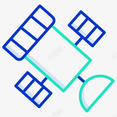 卫星站科学技术5轮廓颜色图标