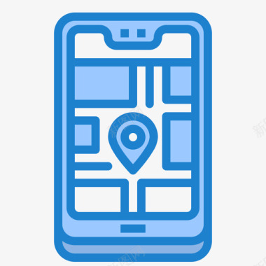 地图智能手机技术5蓝色图标