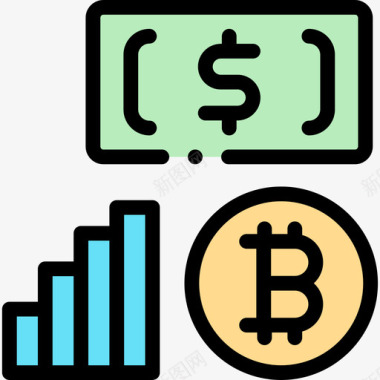 交换比特币146线性颜色图标
