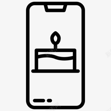 移动电话庆祝44直线图标