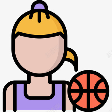 篮球运动员篮球48彩色图标