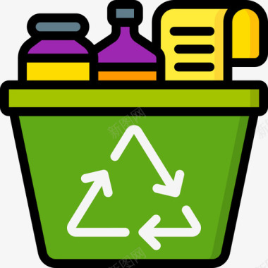 回收箱垃圾7线性颜色图标