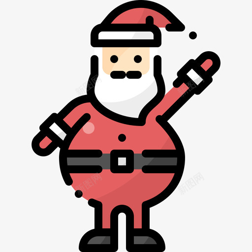 站着圣诞老人1线条颜色svg_新图网 https://ixintu.com 站着 圣诞老人 线条 颜色