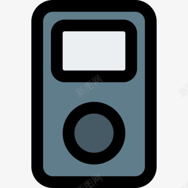 音乐播放器手机和手机2线性颜色图标