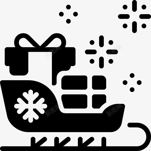 雪橇圣诞和圣诞老人加油svg_新图网 https://ixintu.com 雪橇 圣诞 圣诞老人 加油