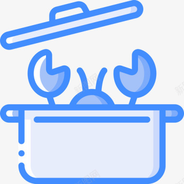 龙虾海鲜17蓝色图标