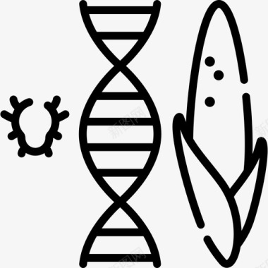 转基因食品生物工程39线性图标
