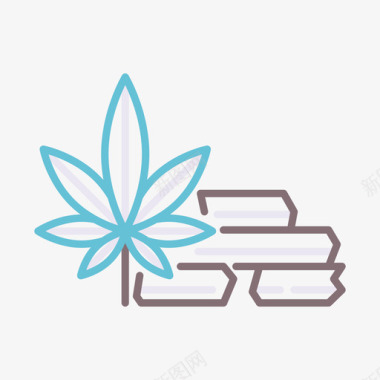 大麻成瘾4线状颜色图标