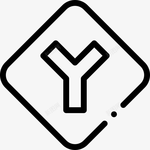 Y交叉口交通标志36线形svg_新图网 https://ixintu.com 交叉口 交通标志 线形