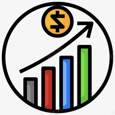 增长银行和金融49线性颜色图标