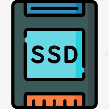Ssd驱动器网络托管65线性彩色图标
