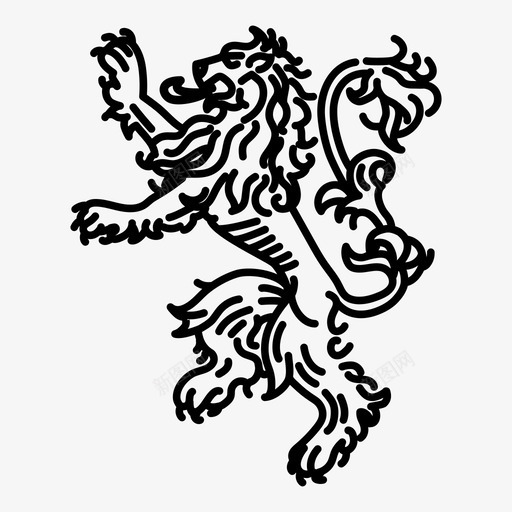 狮子盾徽svg_新图网 https://ixintu.com 狮子 盾徽