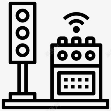 交通灯智能技术22线性图标