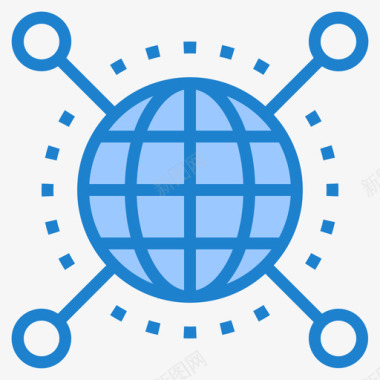 全球网络网络技术16蓝色图标