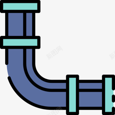 管道变型管道工38线性颜色图标
