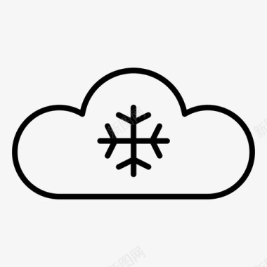 雪花云季节天气图标