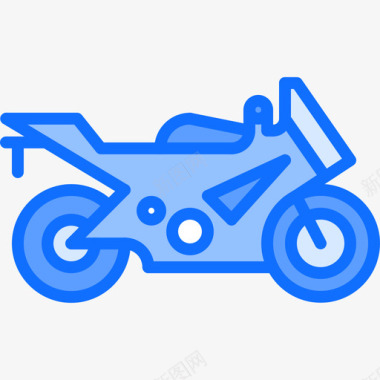 摩托车摩托车运动16蓝色图标