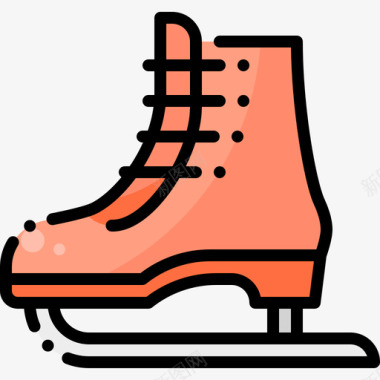 滑冰鞋冬季140线型颜色图标