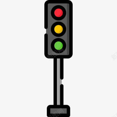 红绿灯出租车服务26线形颜色图标
