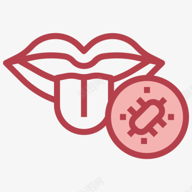 舌病毒传播64红色图标