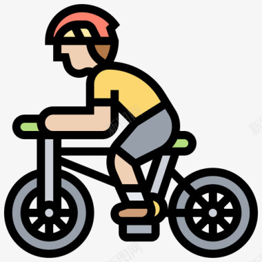 自行车手自行车元素4线颜色图标