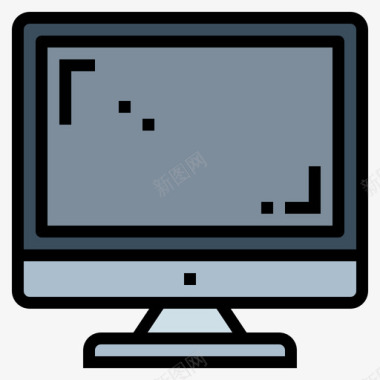 显示器计算机设备4线颜色图标