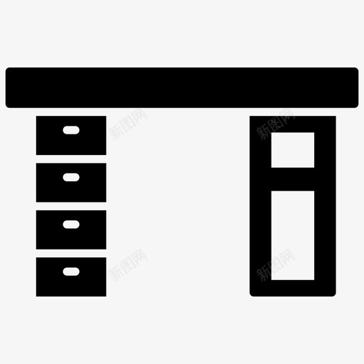 桌子柜台家具svg_新图网 https://ixintu.com 桌子 柜台 家具 办公桌 一套 室内设计 雕文 图标