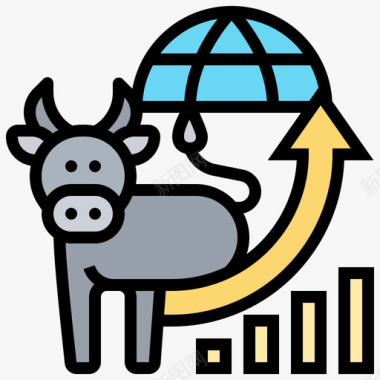 牛市股票投资8线性颜色图标