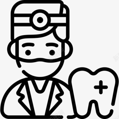 牙医职业和化身直系图标