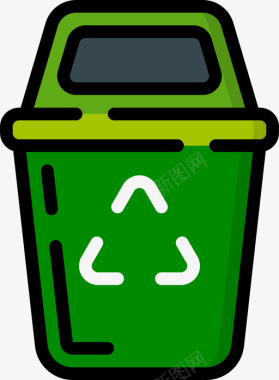 回收箱塑料制品线性颜色图标