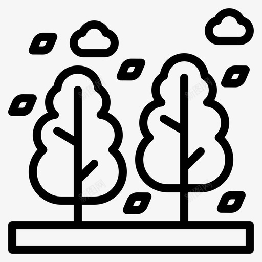 树木室外景观1线形svg_新图网 https://ixintu.com 树木 室外 景观 线形
