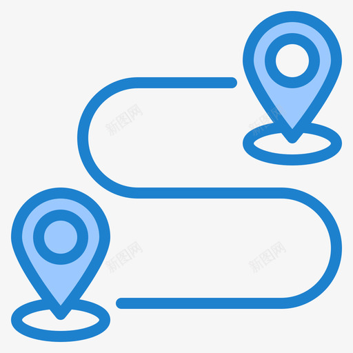 旅程导航和地图蓝色svg_新图网 https://ixintu.com 旅程 导航 地图 蓝色