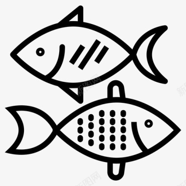 水生鱼类淡水鱼海洋食物图标