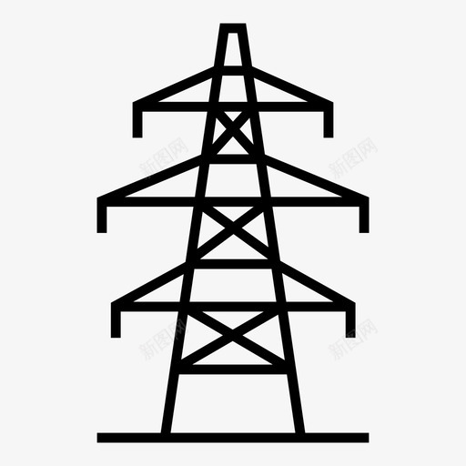 电塔电能输电svg_新图网 https://ixintu.com 电塔 电能 输电 绿色 能源 雕文 图标