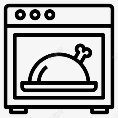 烤箱烹饪108线性图标