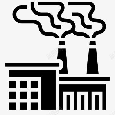工业空气污染6字形图标