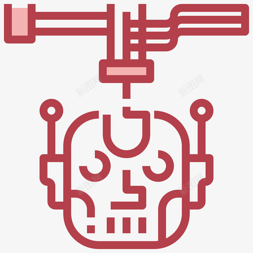 机器人基本和通用1红色svg_新图网 https://ixintu.com 机器人 基本 通用 红色