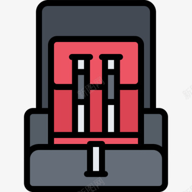 婴儿汽车座椅出租车6彩色图标