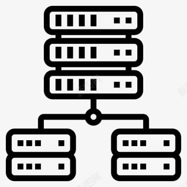 数据库网络托管69线性图标