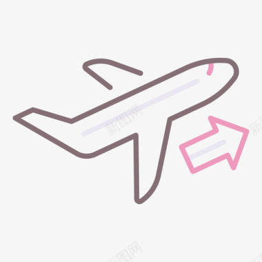 起飞航空公司1线性颜色图标