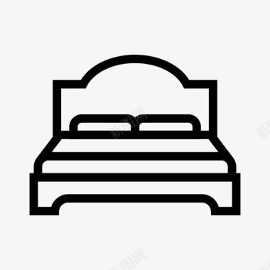 双人床客房家庭床图标
