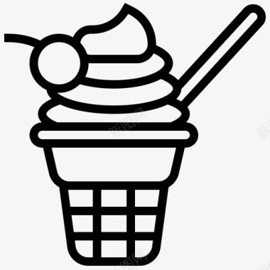 冰淇淋33幼儿园直线型图标