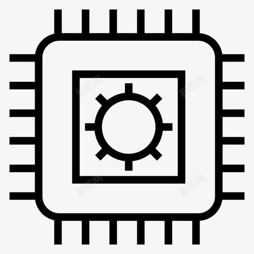 微处理器中央处理器计算机芯片svg_新图网 https://ixintu.com 计算机 芯片 微处理器 中央处理器 cpu 硬件 线图 图标