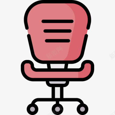 办公椅办公室238线性颜色图标