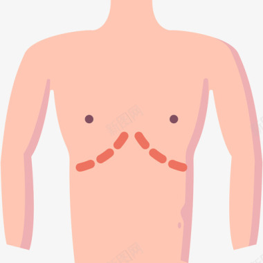 腹部成形术整形手术44扁平图标