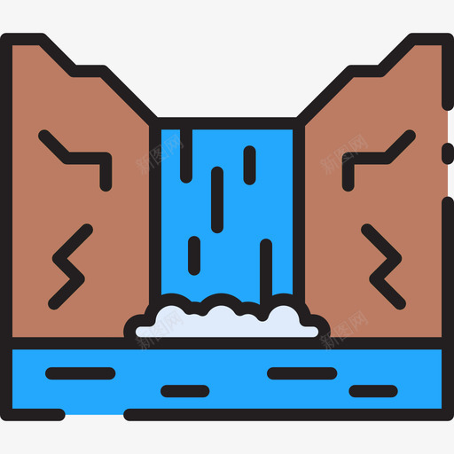 瀑布地理位置44线形颜色svg_新图网 https://ixintu.com 瀑布 地理位置 线形 颜色